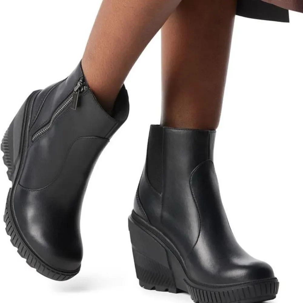 Sorel ONA Ave Wedge Leather Ankle Boot shoes Women’s size 9.5